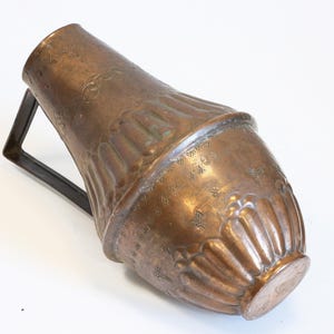 Antique Hammered Copper Pitcher Rustic Copper Jug Large Turkish Water Vessel Old Ottoman Handmade Copper Pot