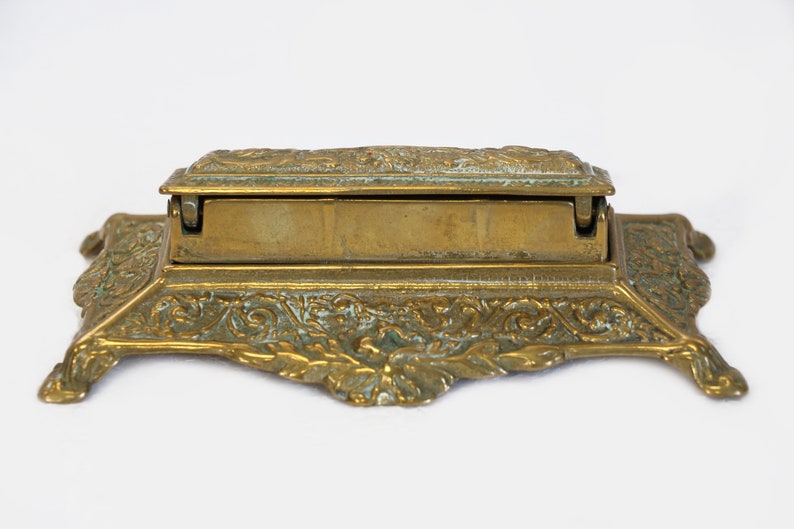 Antique Brass Stamp Holder Rococo Style Postage Stamp Holder Etsy
