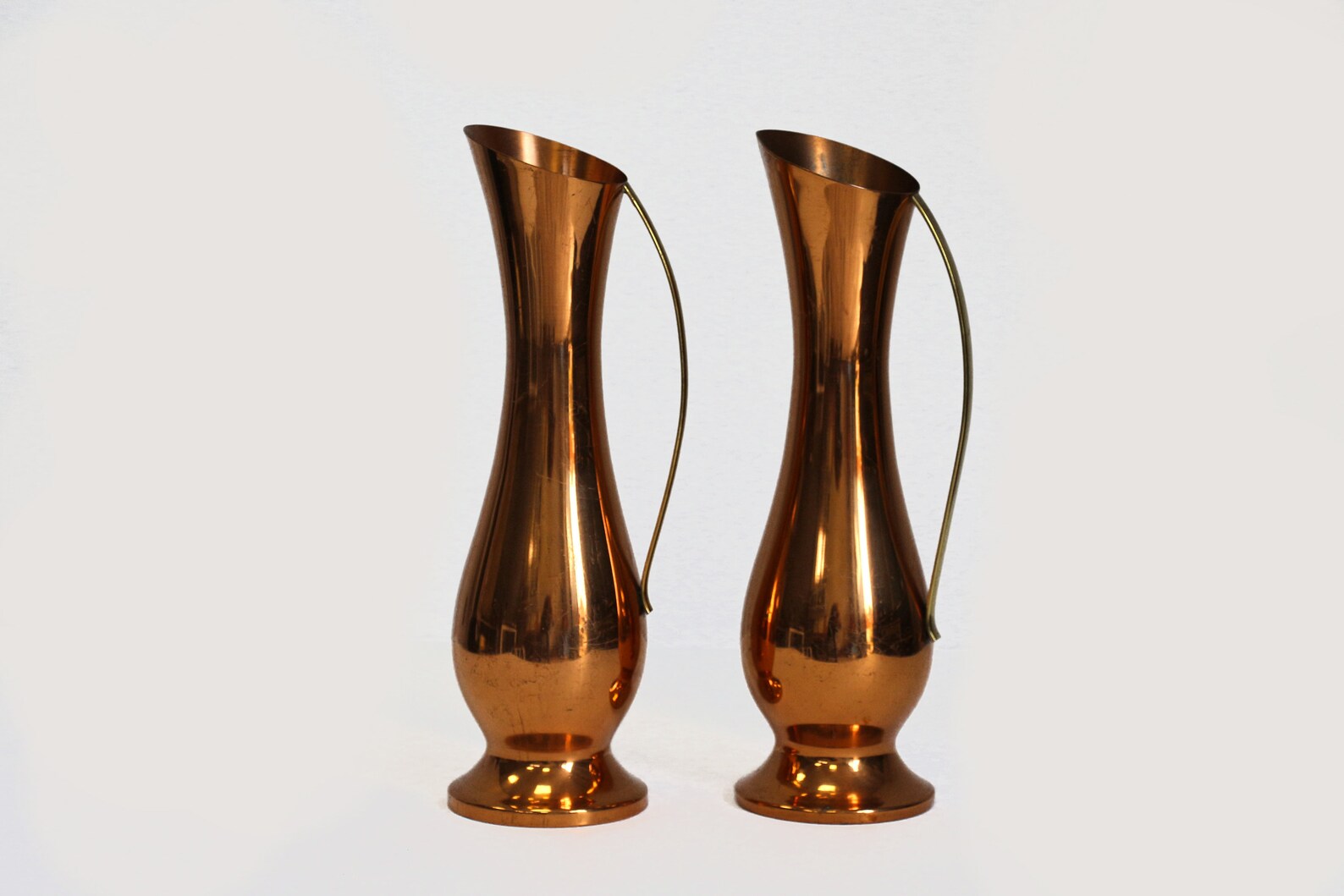 Copper Tall Skinny Vases Set of Three. Pitcher Vase With Etsy