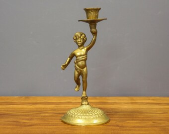 Brass Small Candlestick Scorpion Style, Brass Candle Holder and 