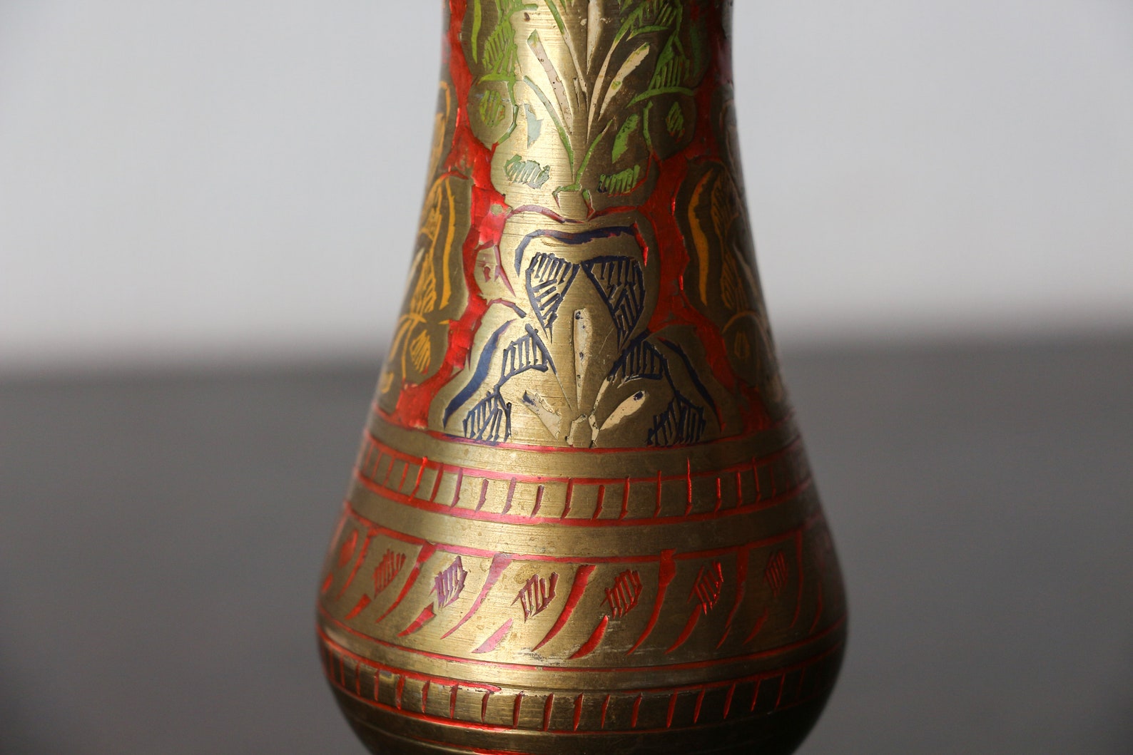 Vintage Brass Engraved Vase. Handmade Etched Brass Copper Etsy