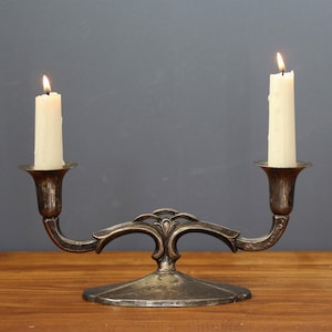 Vintage dansk försilvrad dubbel ljusstake, SOLVPLET