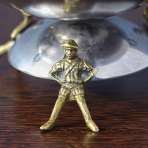 Gold Plated Bowl with Feet, Mirror Fruit Bowl with Handles, Small Tray With feet-men, Round Centerpiece Candy Dish, Repousse Gilded Bowl. image 8