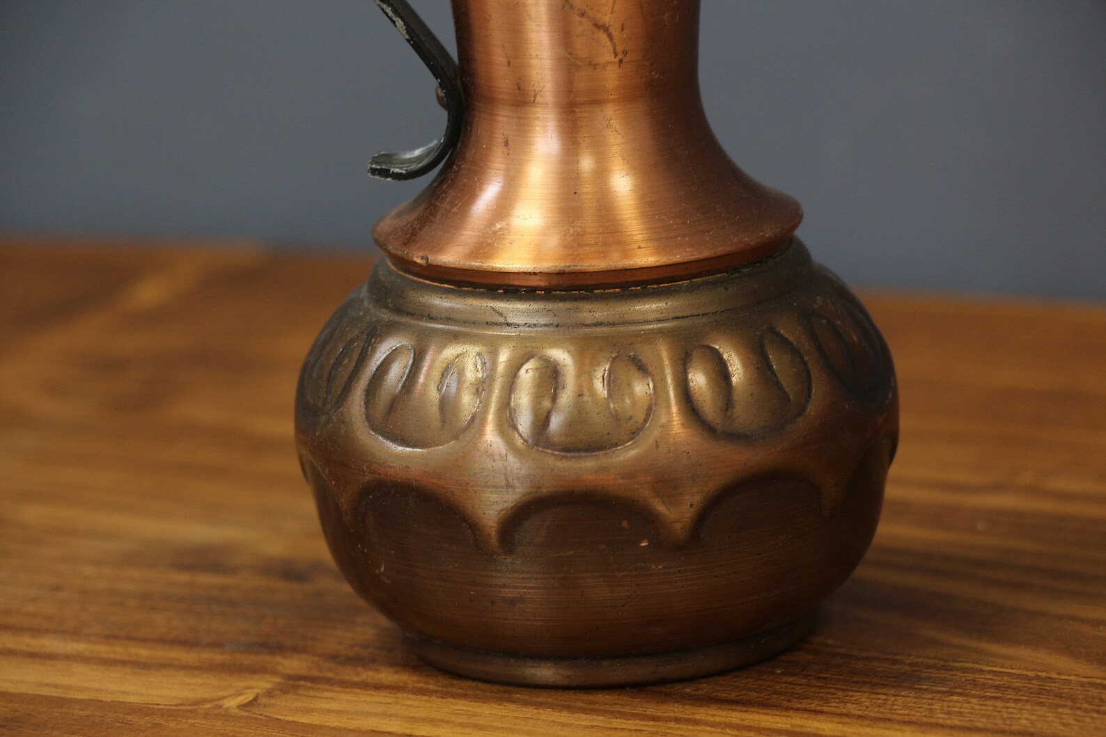 Copper Hammered Jug With Handle German Copper Pitcher Copper Etsy