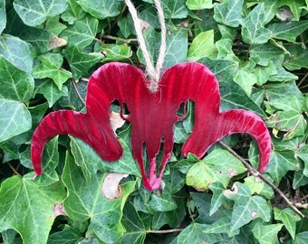 Red Ram Skull Hanger