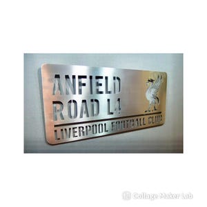アンフィールド ロード L4 道路標識、LFC メタル ウォール アート、リバプール FC ガーデン アート プレート、リビング ルームの壁装飾、LFC ウォール アート。40 または 60 cm。