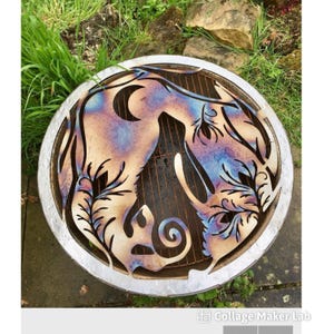 Moon Gazing Hare Moon Pagan Metal Wall Art Garden Art Plaque Celtic Living Room Wall Decor 40cm and 60cm