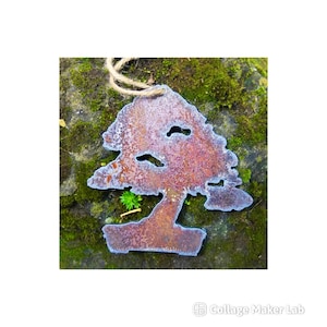 Rustic Steel Bonsai Tree Ornament: Rusty Wall Decor (10cm)