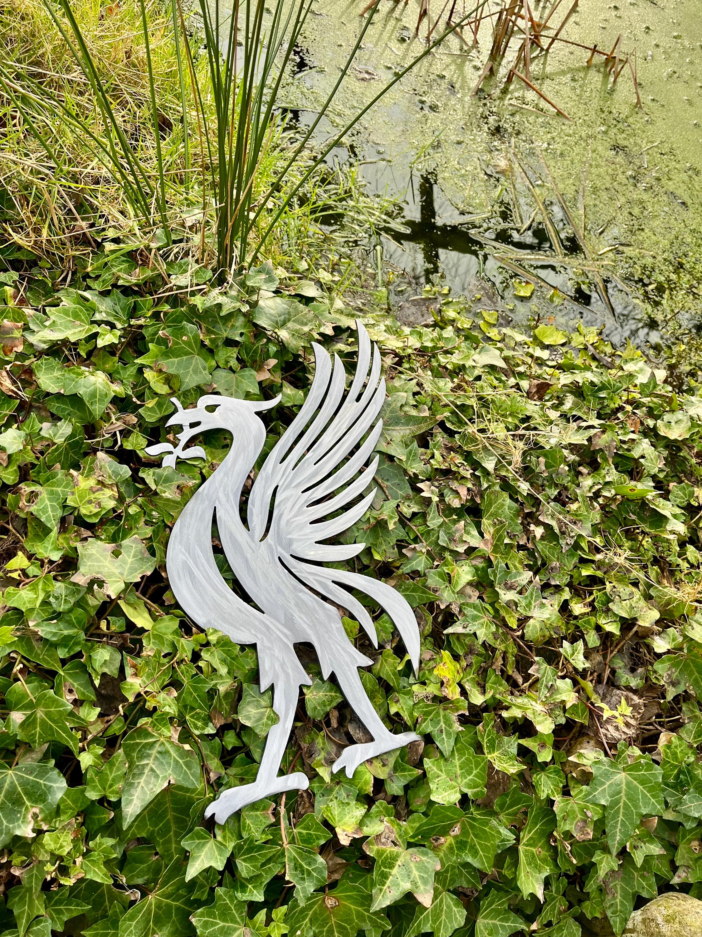 Liverbird Silver Liverpool Reds Metal Wall Art Weather Resistant