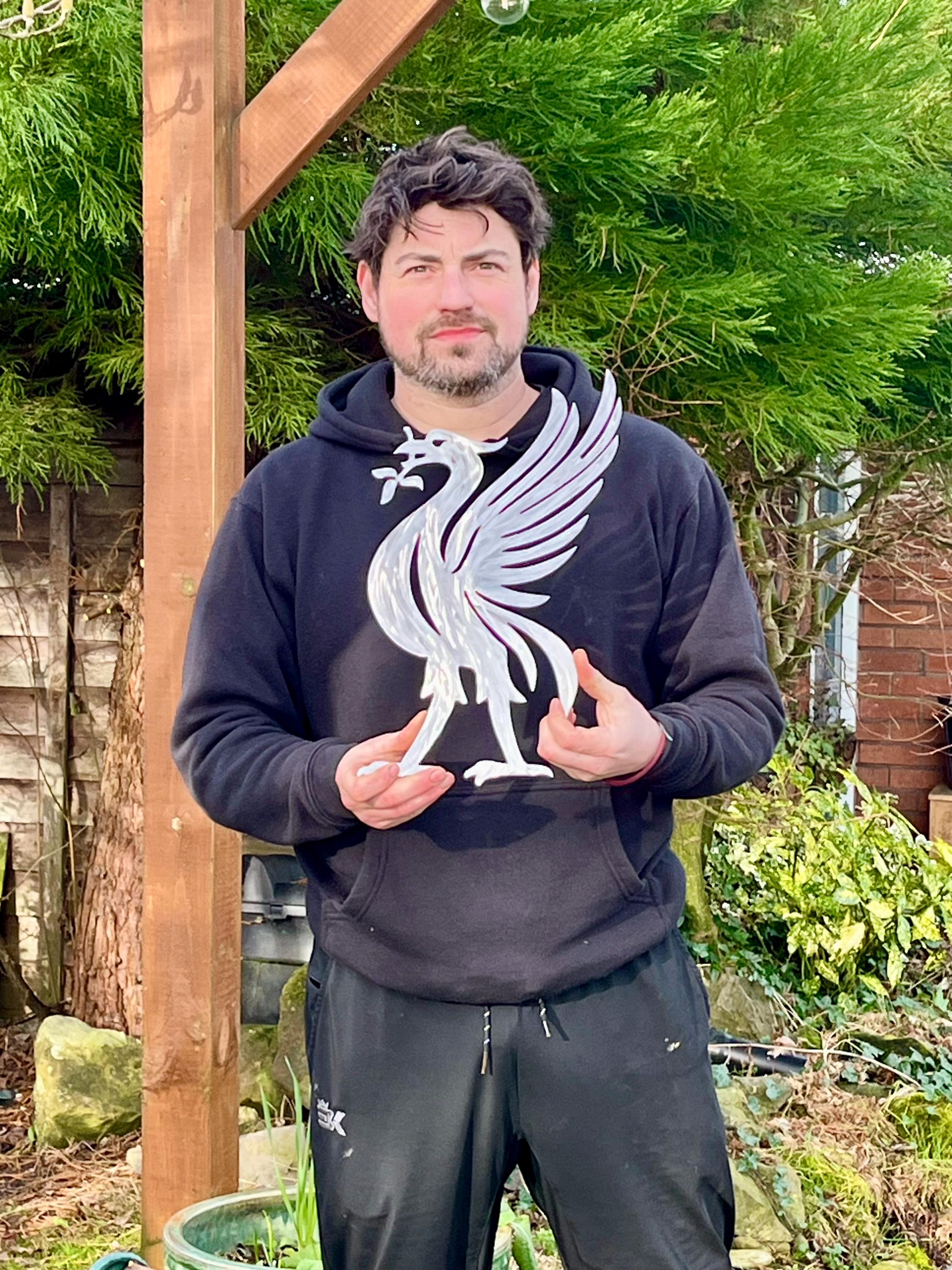 Liverbird Silver Liverpool Reds Metal Wall Art Weather Resistant