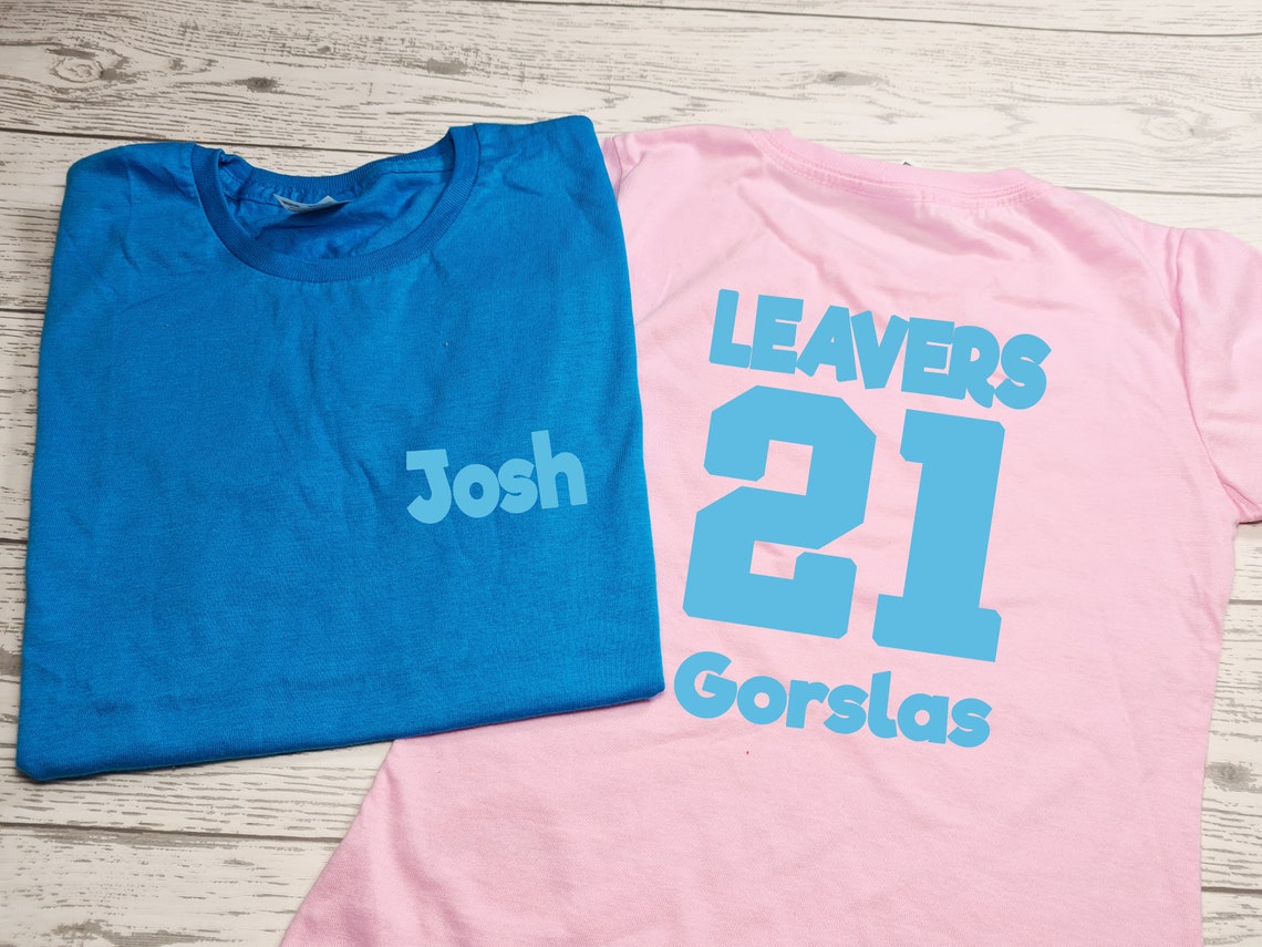 Personalised Kids LEAVERS tshirt with Name and year detail Etsy