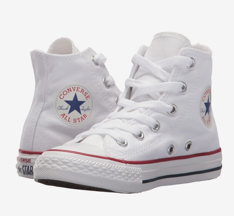 Captain America White High Top Kids Converse Etsy