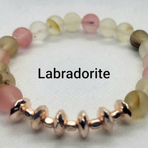 Labradorite Gemstone Bracelet | Beaded Bracelet | Artisan Designs | Women&#39;s Jewelry | Handmade Jewelry | Stretch Bracelet | Natural Stone