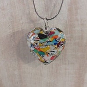 Heart pendant in Murano glass with gold - Heart pendant in Murano glass with gold