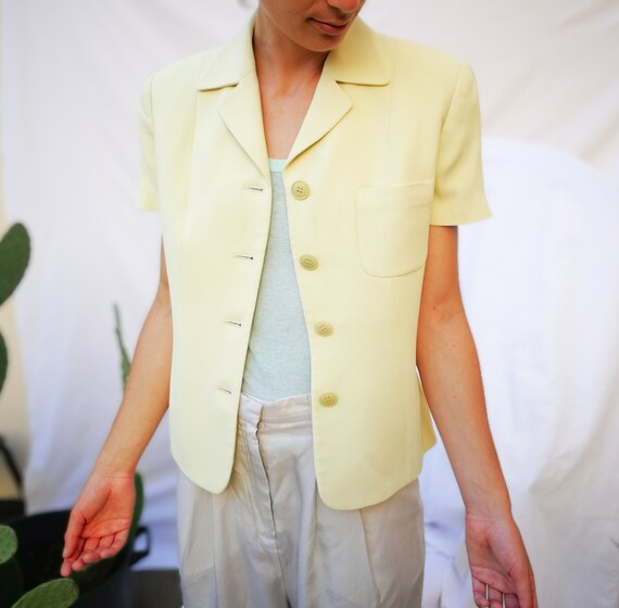 EMPORIO ARMANI light yellow short sleeved Summer … - image 3