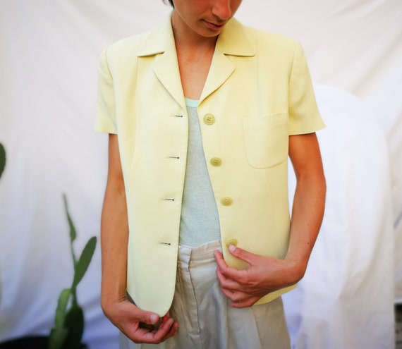 EMPORIO ARMANI light yellow short sleeved Summer … - image 2