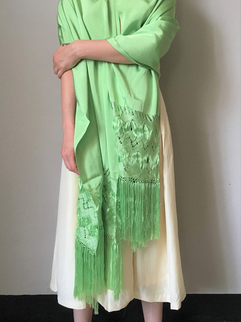 Vintage Luxurious Mint Green Mexican Rebozo Traditional Etsy