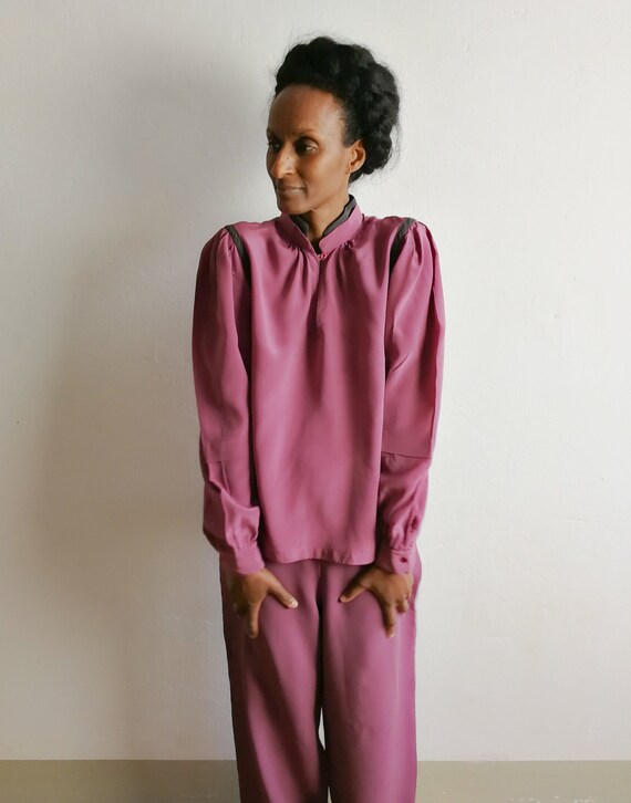 Grape silk cady loungewear
