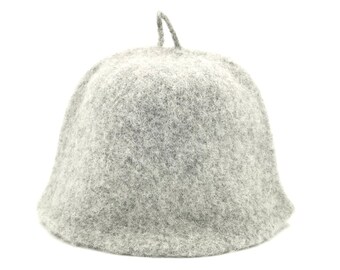 Sauna Hat- Grey I, 100% wool, Ecofriendly