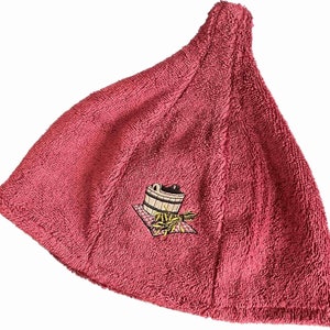 Sauna Hat- burgundy  100% cotton, Ecofriendly