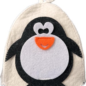 Sauna Hat For Kids - Penguin , 100% wool, Ecofriendly