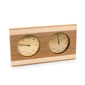 Sauna Thermometer  Hygrometer Horizontal, Cedar