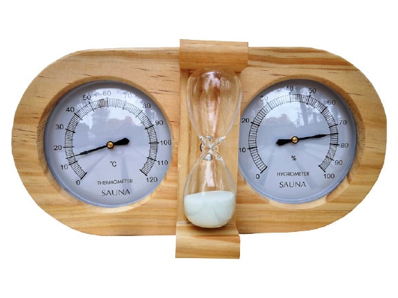 Sauna Thermometer Wooden Case Steam Sauna Room Thermometer Hygrometer-03 