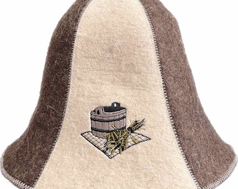 Sauna Hat- Sauna Whisk and Pail , 100% wool, Ecofriendly