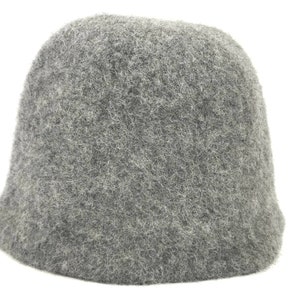 Sauna Hat- Grey, 100% wool, Ecofriendly