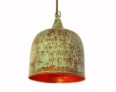 Copper pendant Light any room Hammered Chandelier Handmade-Antique copper Green