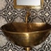 Wall-Mount Sink Brass Patina ,Hammered Brass sink  