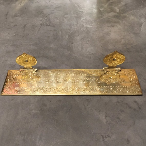 BATHROOM SHELF BRASS Engraved - Etsy