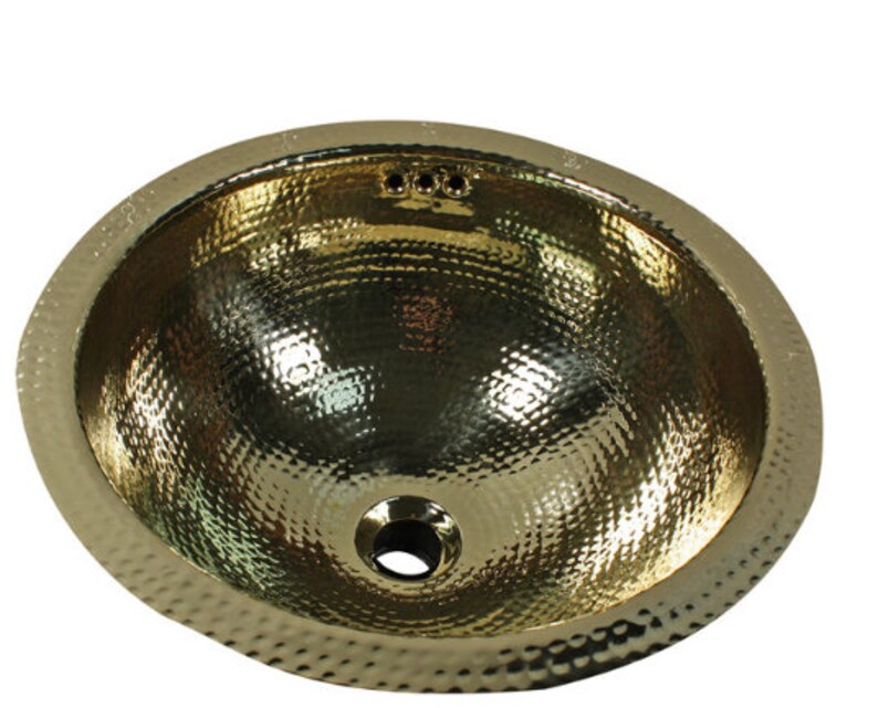 Undermount Basin Brass Handhammered Round Bar Room Sink Etsy