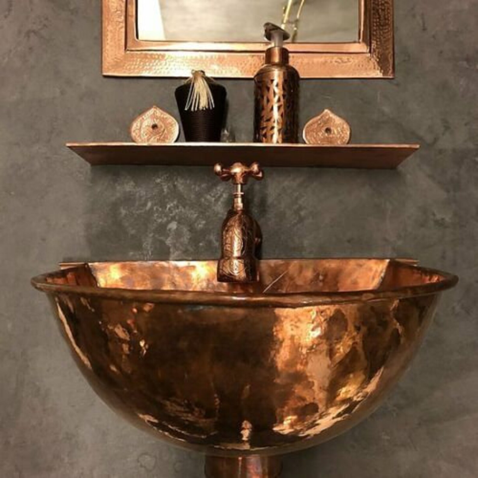 Copper Bathroom Sink wall Mounter Sink Copper With Copper Etsy