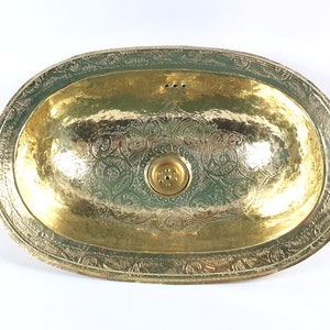 Bathroom Oval sink Brass, Morocco Bathroom Vanity Basin sink ,engraved sink