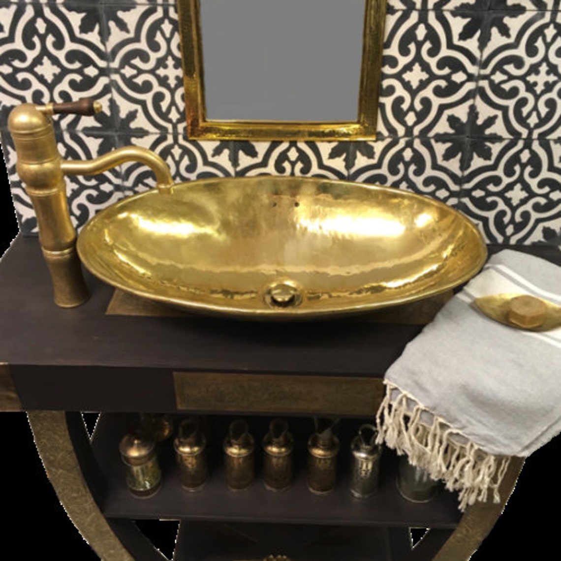 Brass Vessel Sink brass Sinkoval Brass Sink Etsy