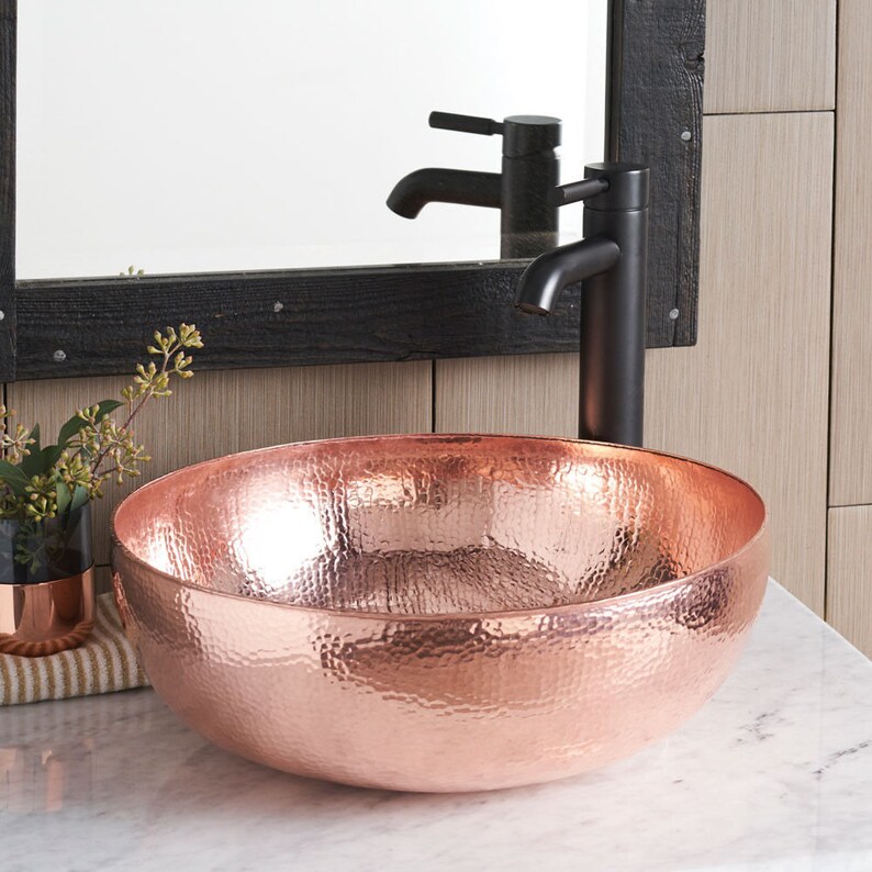 hammered metal sinks bathroom