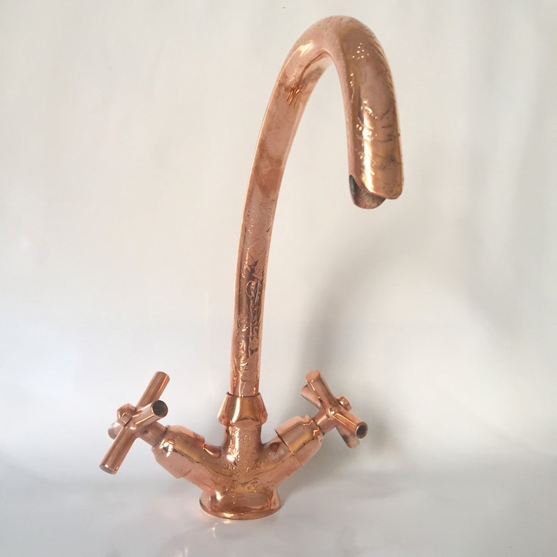 Kitchen Faucet Handcrafted Copper Finish Faucet Moroccan Etsy