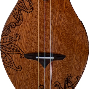 The Boondocker All Mahogany Walking Dulcimer with Henna-inspired Top and Offset Port-style Soundhole. image 4