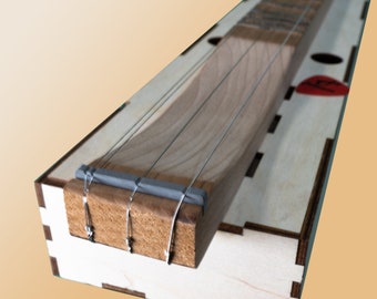 thumbnail image 2 of DIY Mountain Dulcimer Kit - Build Your Own 4-String Appalachian Dulcimer, Cherry Neck, All Parts Included, Made In USA 2 of 13