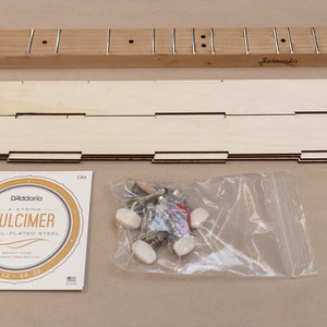 thumbnail image 2 of DIY Mountain Dulcimer Kit - Build Your Own 4-String Appalachian Dulcimer, Cherry Neck, All Parts Included, Made In USA 2 of 13