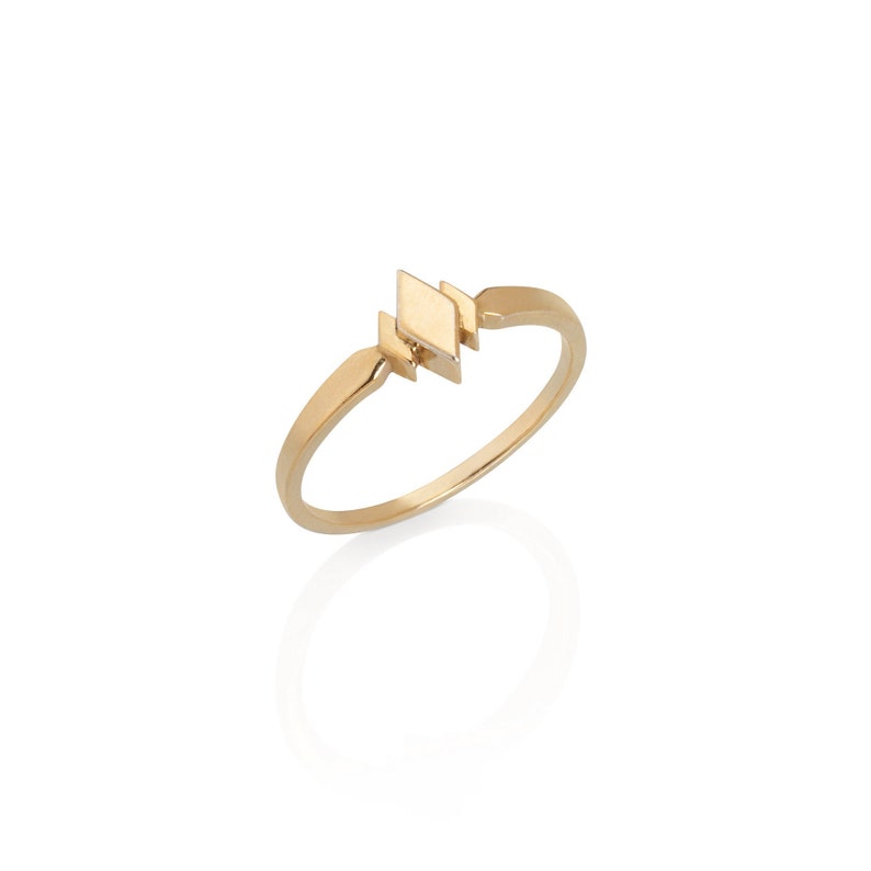 Lares ring , yellow gold , 14k gold ring , rings for women gold , fine jewelry , geometric jewelry , geometric ring , wedding band , image 2