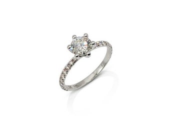 engagement ring , diamond engagement ring , white diamond ring , white gold , 14k gold ring , rings for women gold , fine jewelry