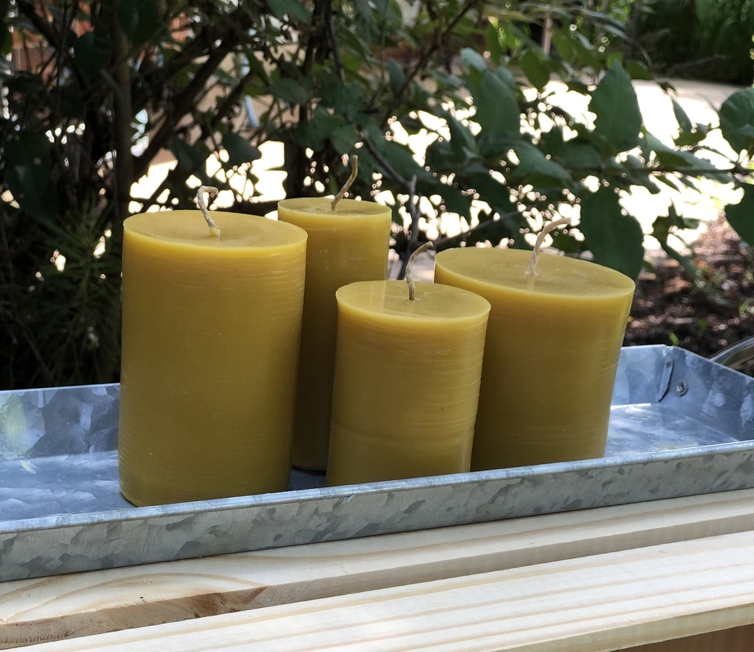 Smooth Beeswax Pillar Candles Set of 4 or Singles Nature Inspired All