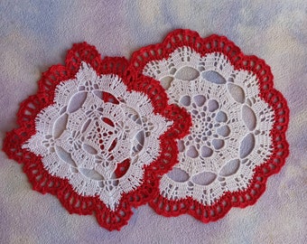 White doily crochet Round crochet doily Square crochet doily Handmade doily , Crocheted Doilies