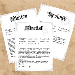 Printable Spell Scrolls Dungeons and Dragons 5E