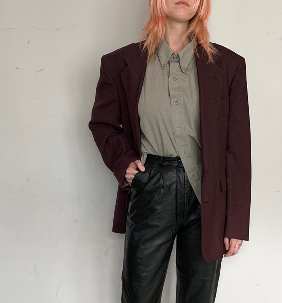 Wool Oversized Blazer, Oxblood