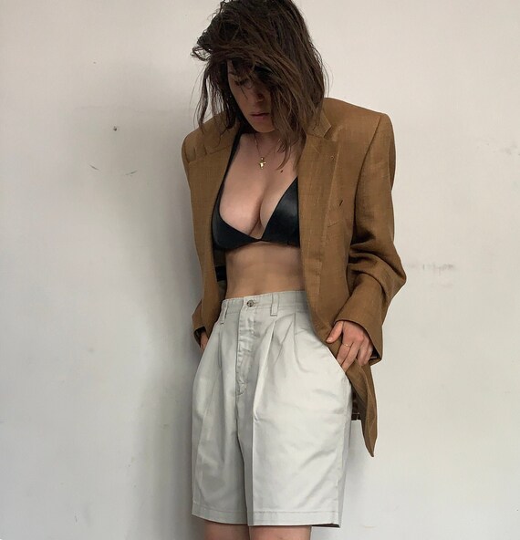 Raw Silk Oversized Blazer, Cinnamon