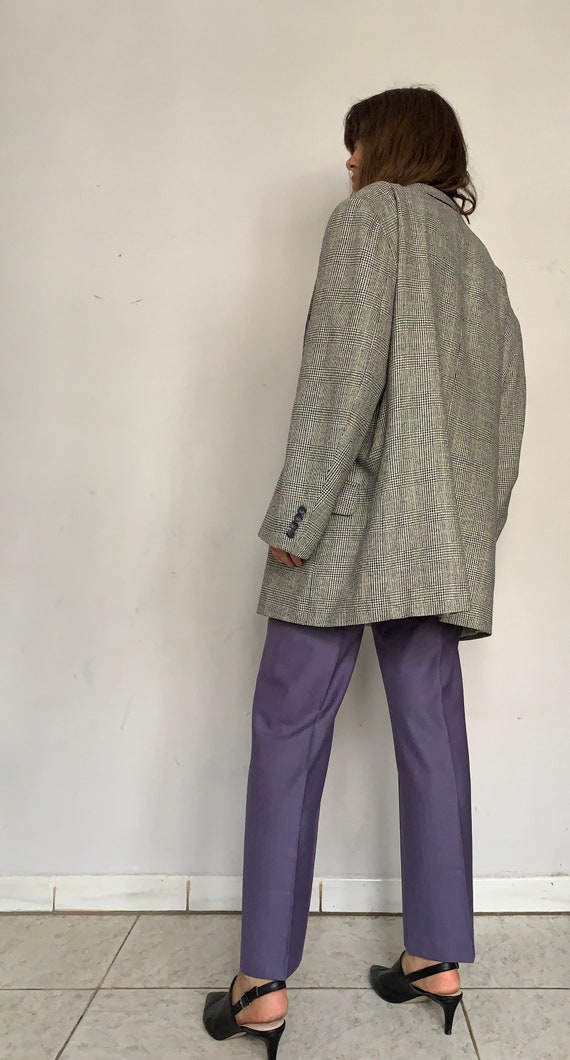 Raw Silk Oversized Blazer, Herringbone