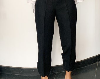 High Rise Linen Trousers, Night